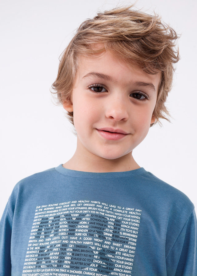 Mayoral Boy Stone Blue Long Sleeved Top 173