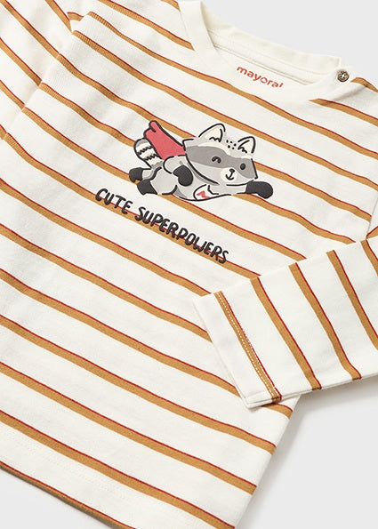 Mayoral Baby Boy Stripey Racoon Top 2028