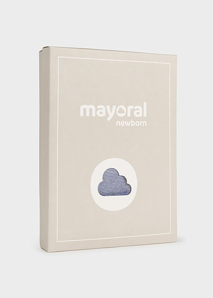 Mayoral Baby Boy Blue Knitted Dungaree Set 2676