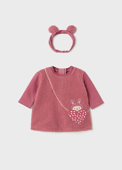 Mayoral Baby Girl Teddy Bear Dress & Headband 2844