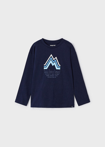 Mayoral Boy AW23 Long Sleeved Navy Top 4016