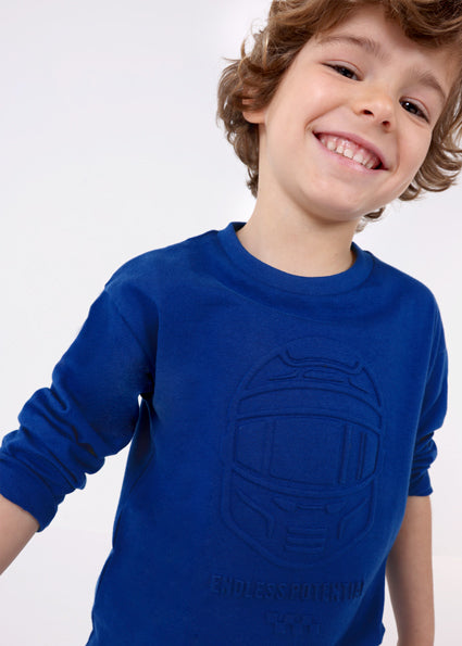 Mayoral Boy Long Sleeved Blue Helmet Top 4020
