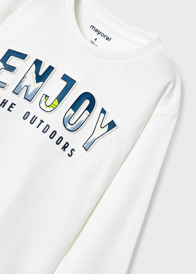 Mayoral Boy Long Sleeved Cream Top 4020