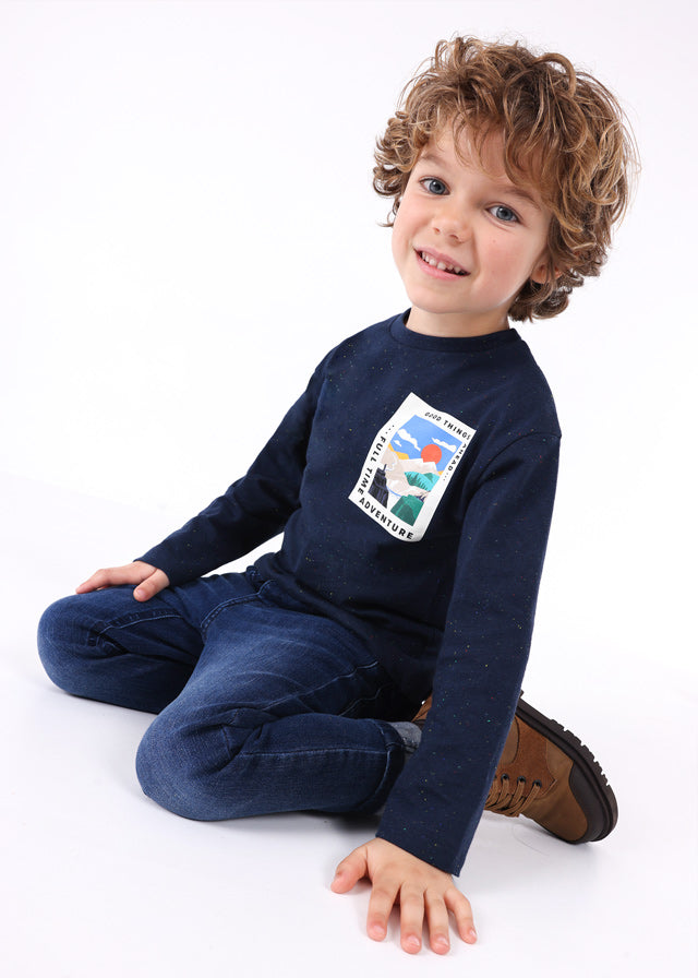 Mayoral Boy AW23 Blue Long Sleeved Top 4035