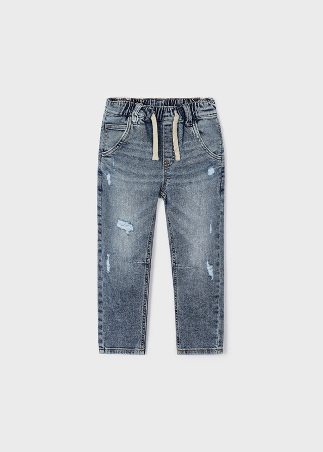Mayoral Boy Blue Ripped Denim Cargo Pants 4513