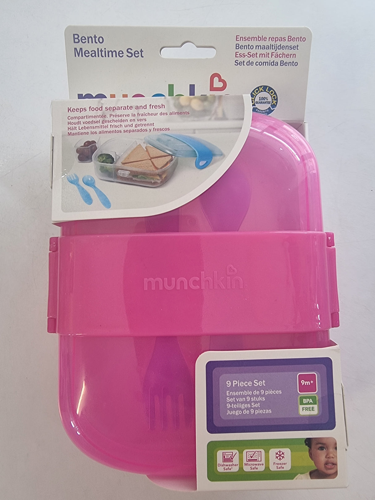 Munchkin Bento Mealtime Set pink