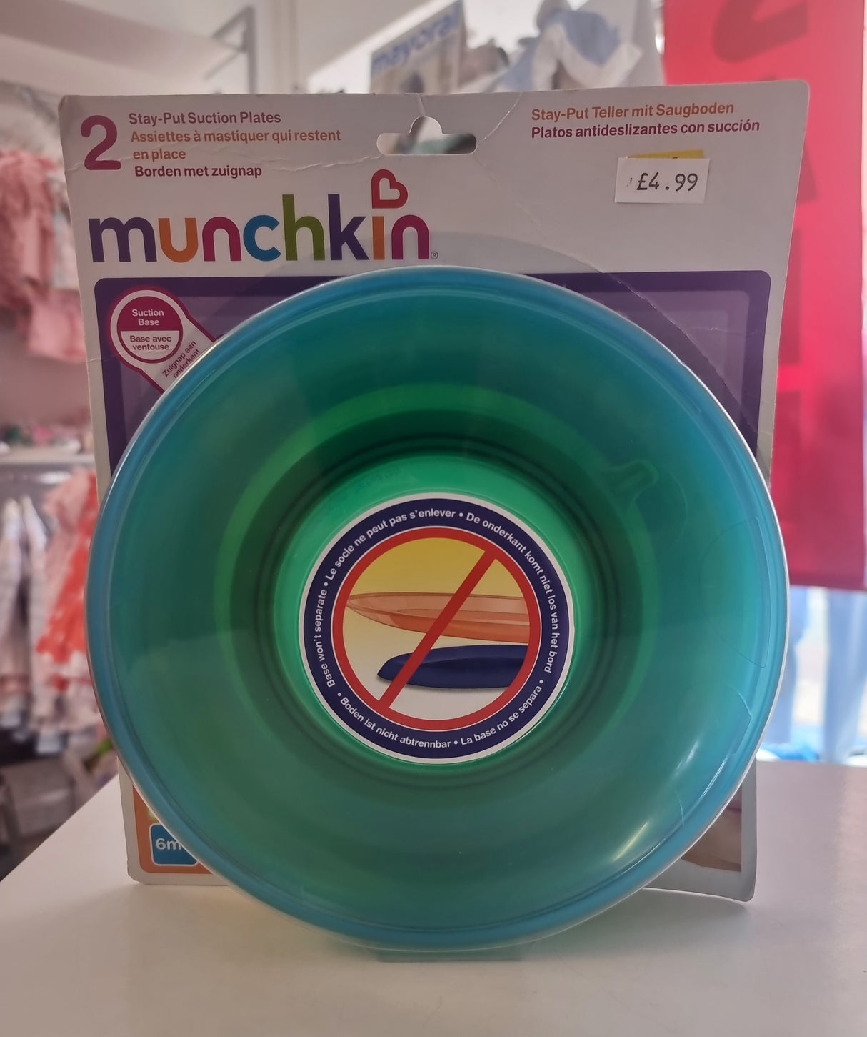 Munchkin 2 set Stay Put Suction Plates Blue Green