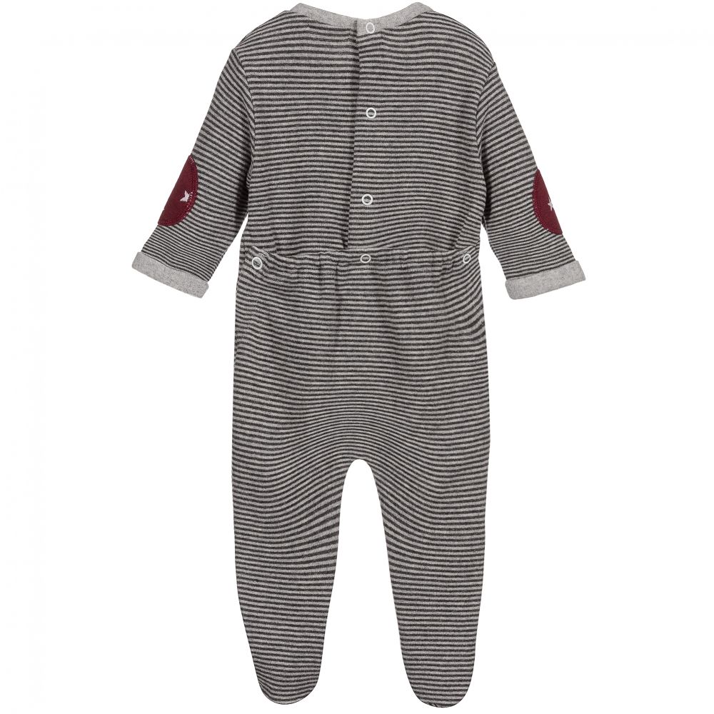 EMC Baby Boys Grey Striped Baby grow 6347