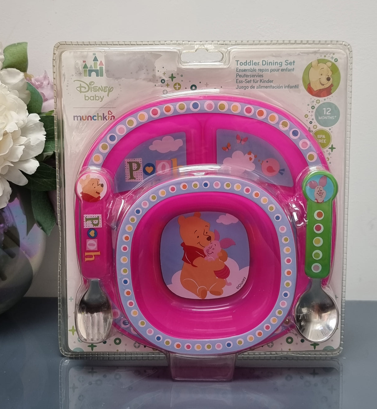 Munchkin Disney toddler diner set 12m+ Pooh - Pink