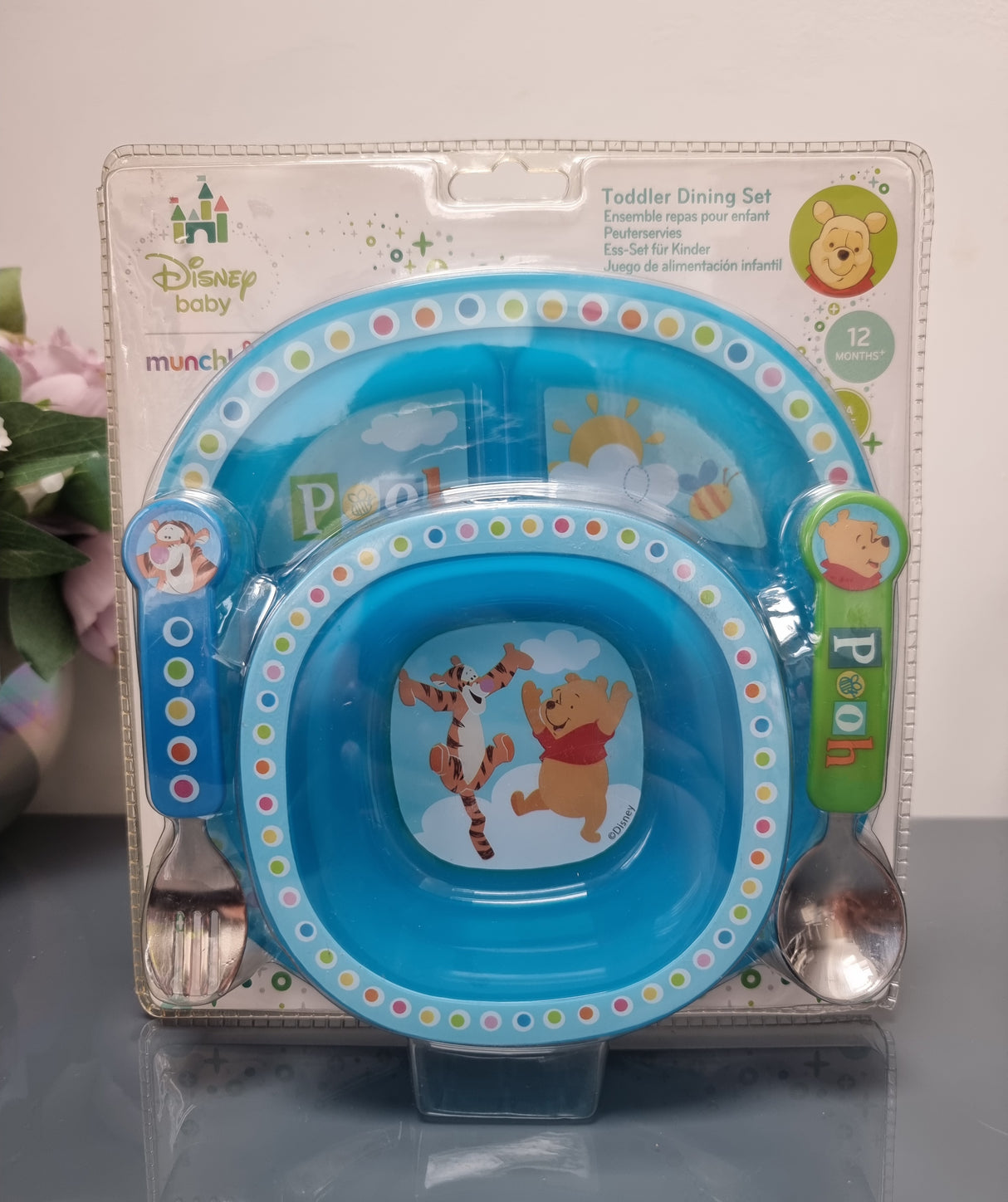 Munchkin Disney toddler diner set 12m+ Pooh - Blue
