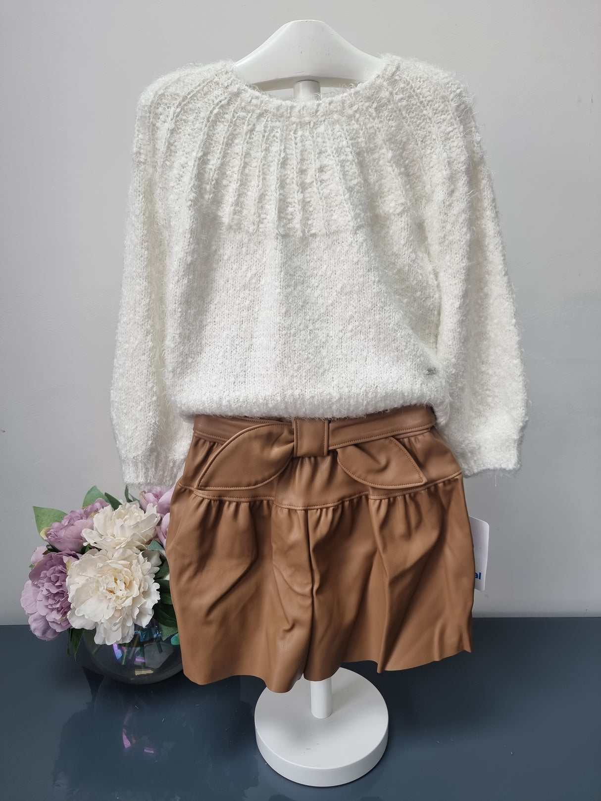 Mayoral Age 4yr Sample faux leather shorts and soft knit jumper