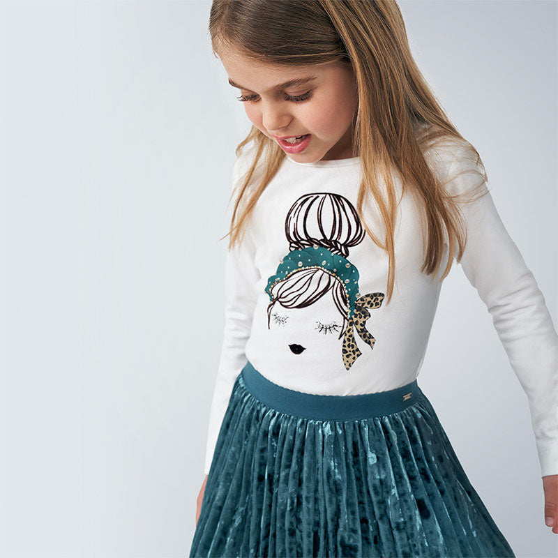 Mayoral Girl AW20 Duck Green Dolls Long Sleeved Top 4060
