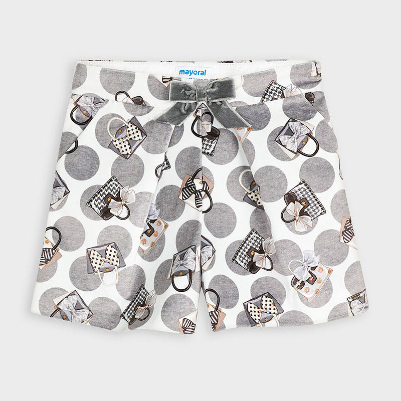 Mayoral Girl AW20 Grey Handbag Velvet Shorts 4204