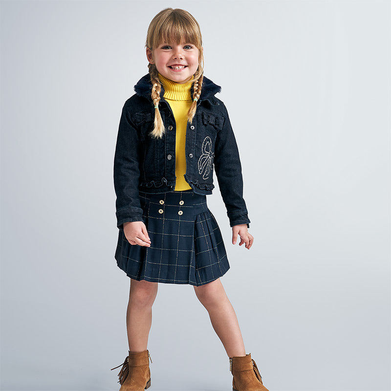 Mayoral Girl AW20 Dark Denim Bow Jacket 4406