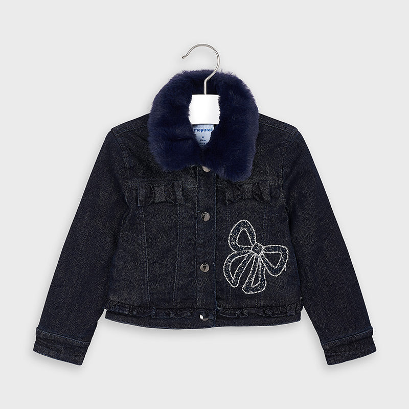 Mayoral Girl AW20 Dark Denim Bow Jacket 4406