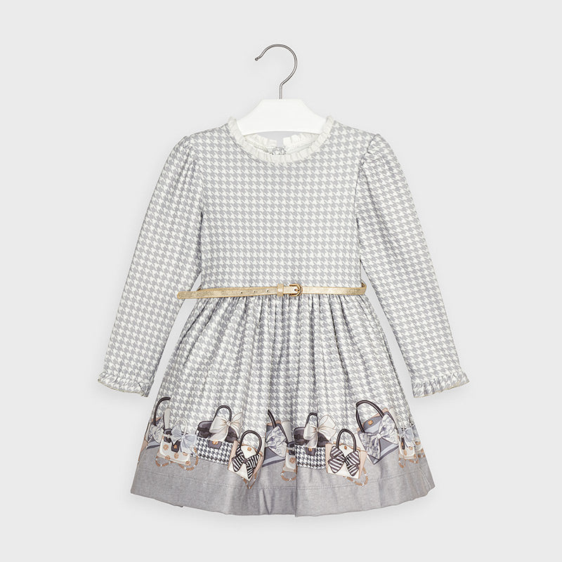 Mayoral Girl AW20 Grey Handbag Dress 4963