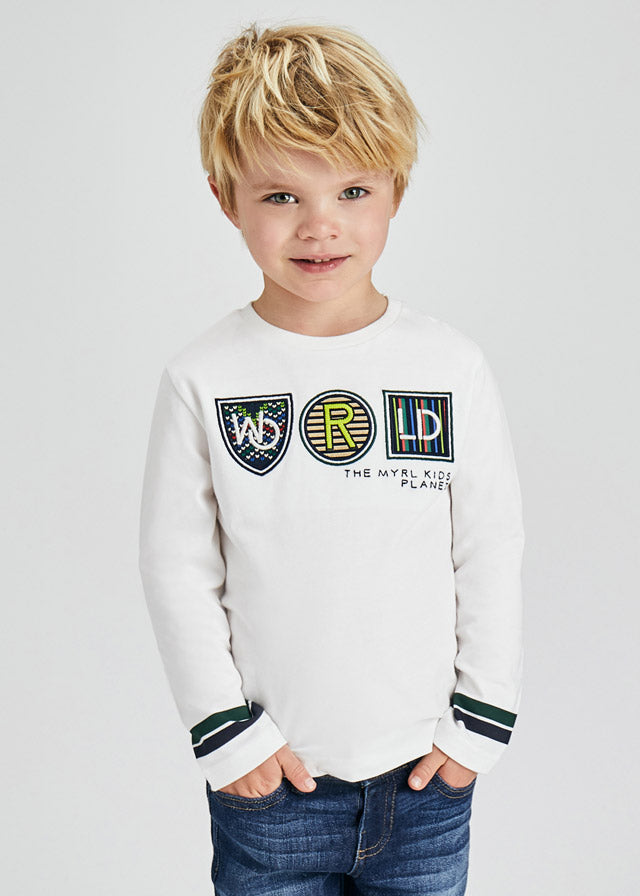 Mayoral Boy AW21 ECOFRIENDS long sleeve appliqué Top 4080