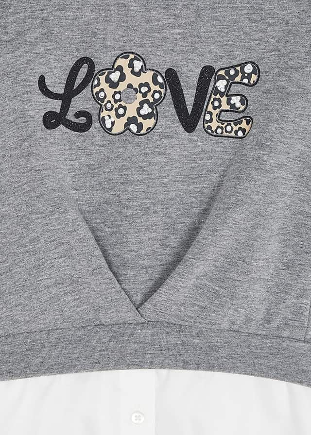 Mayoral Girl AW21 Peplum jumper and denim leggings set 4743