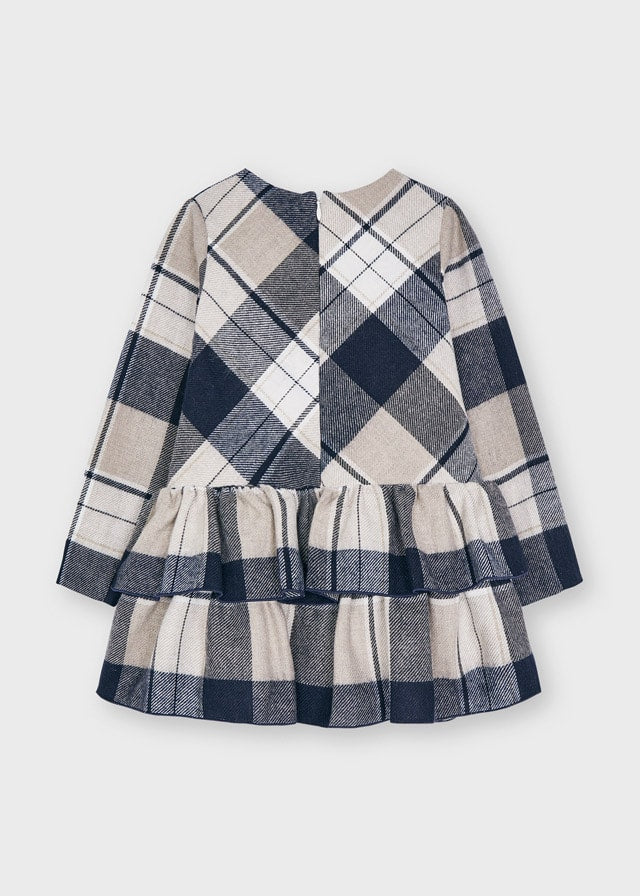 Mayoral Girl AW21 Navy Long Plaid Dress 4914