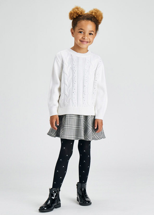 Mayoral Girl AW21 Dress with Tartan Skirt 4920