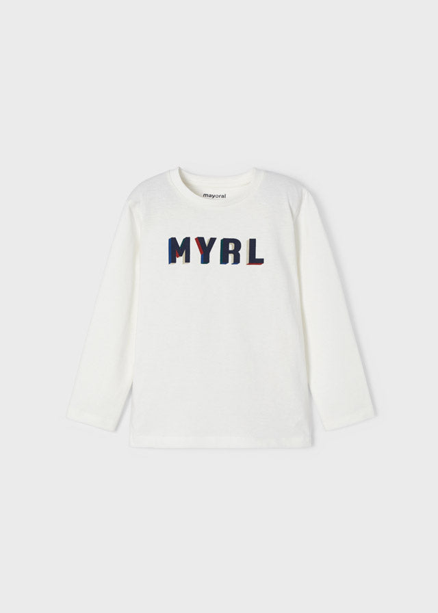Mayoral Boy AW22 Cream Long Sleeved Top 173