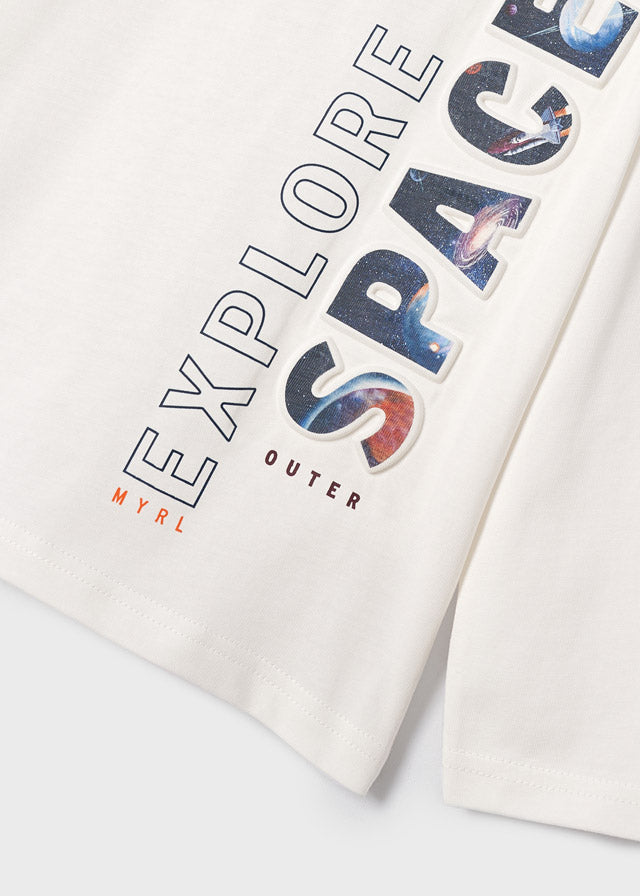 Mayoral Boy AW22 Cream Space Long Sleeved Top 4003