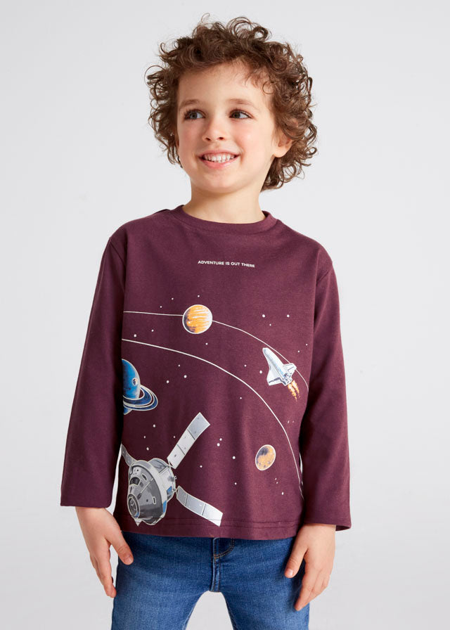 Mayoral Boy AW22 Plum Glow in the Dark Space Long Sleeved Top 4004