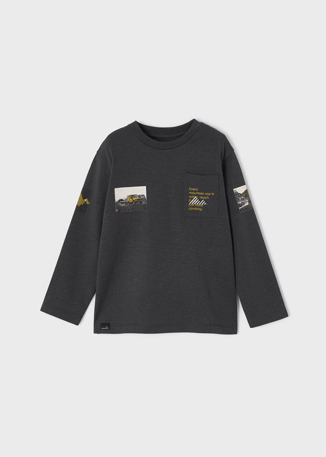 Mayoral Boy AW22 Charcoal Long Sleeved Top 4007