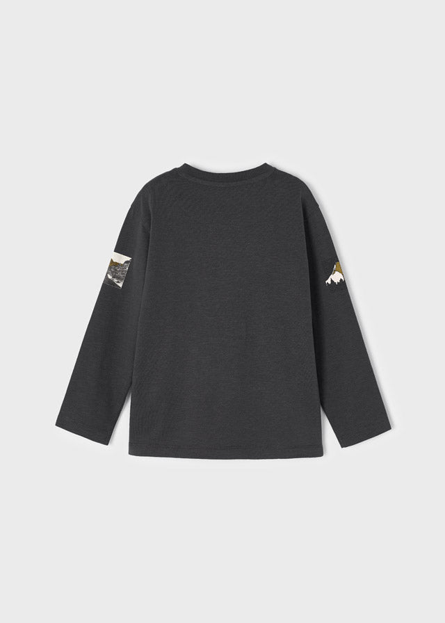 Mayoral Boy AW22 Charcoal Long Sleeved Top 4007