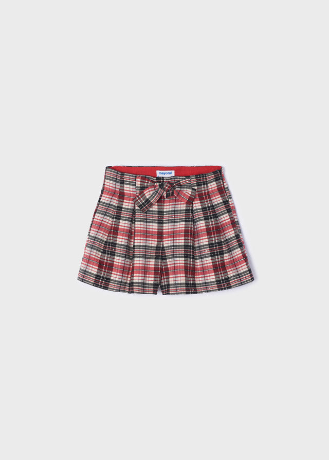 Mayoral Girl AW22 Red Plaid Short Set 4025/4210