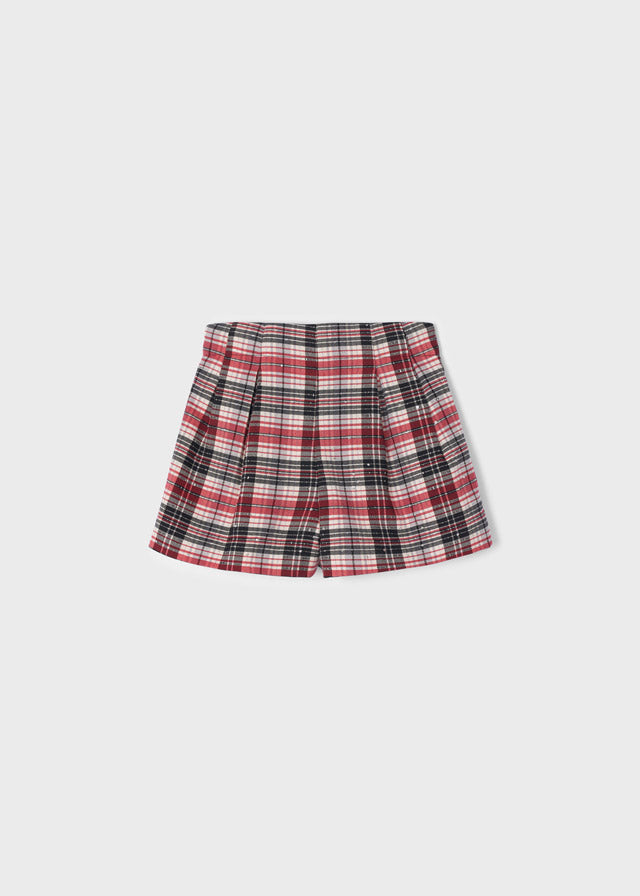 Mayoral Girl AW22 Red Plaid Short Set 4025/4210