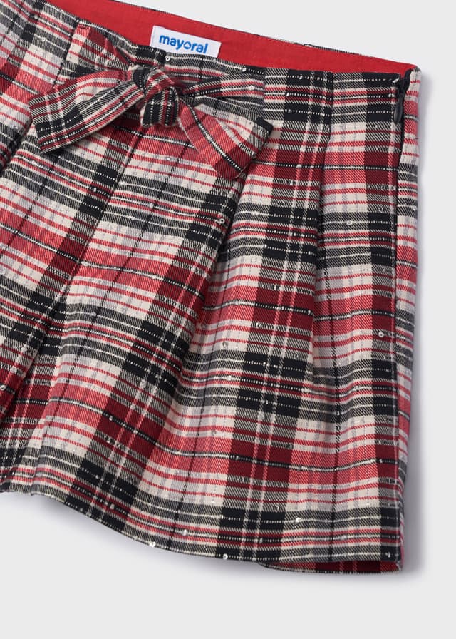 Mayoral Girl AW22 Red Plaid Short Set 4025/4210