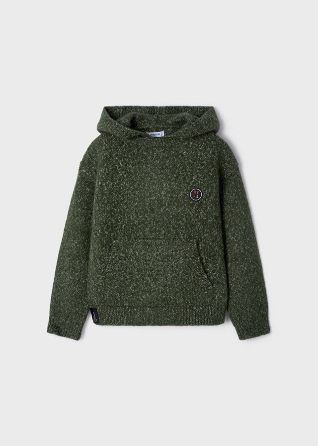 Mayoral Boy AW22 Green Knitted Hoodie 4390