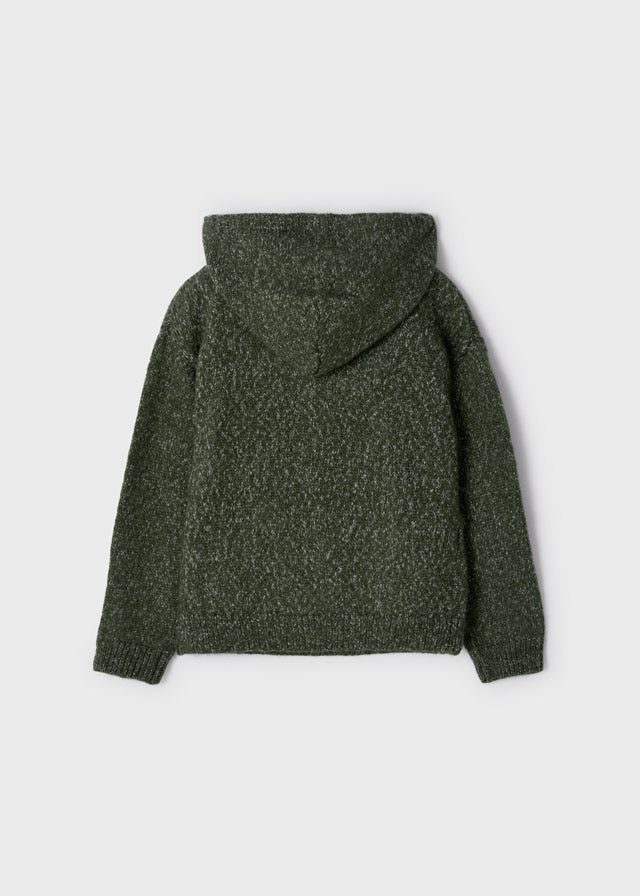 Mayoral Boy AW22 Green Knitted Hoodie 4390