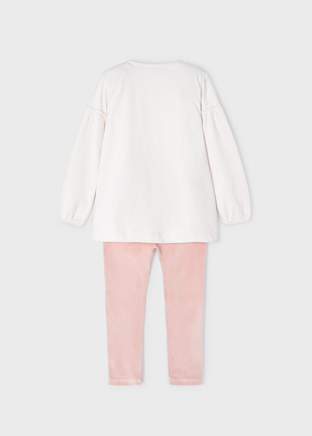 Mayoral Girl AW22 Pink Velvet Legging Set 4765