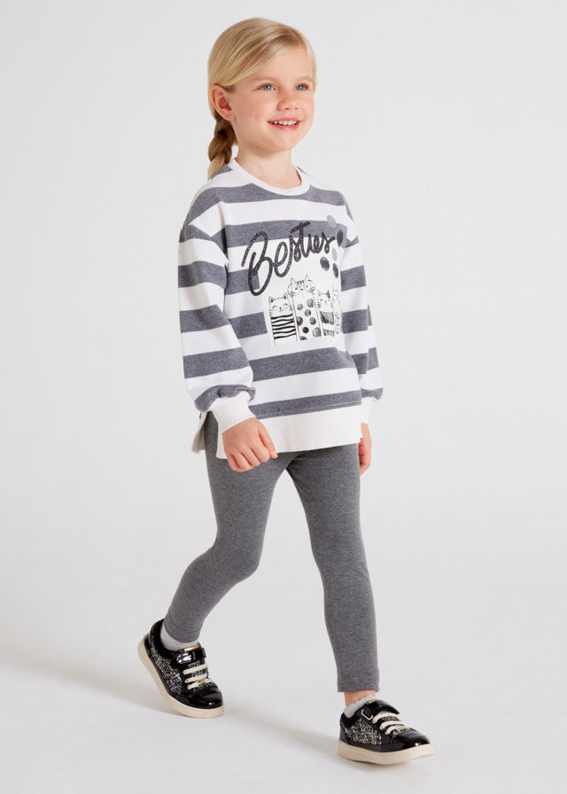 Mayoral Girl AW22 Grey Striped Besties Legging Set 4776