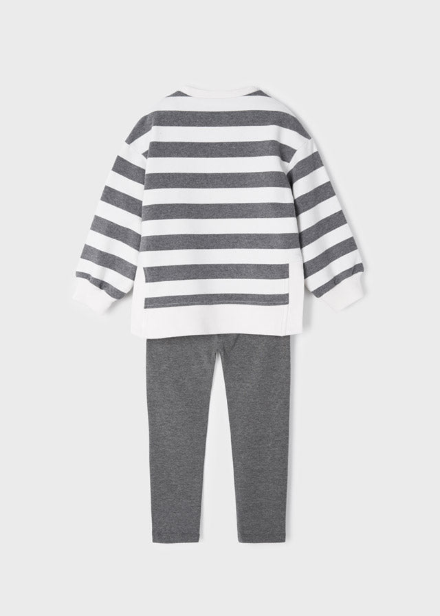 Mayoral Girl AW22 Grey Striped Besties Legging Set 4776