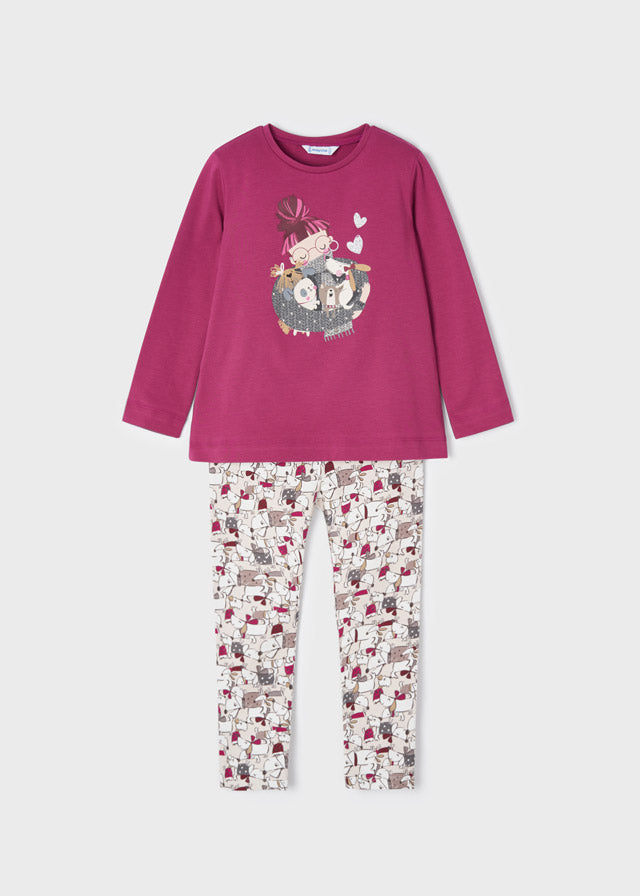Mayoral Girl AW22 Raspberry Legging Set 4777