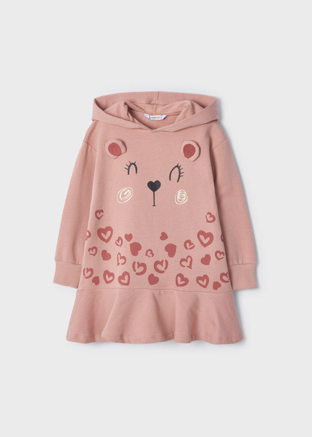 Mayoral Girl AW22 Pink Hooded Dress 4967
