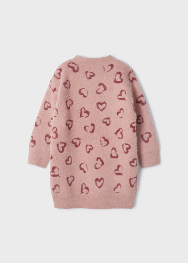 Mayoral Girl Pink Heart Knitted Dress 4969