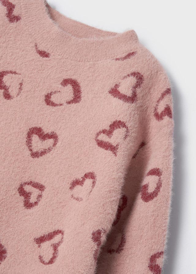 Mayoral Girl Pink Heart Knitted Dress 4969