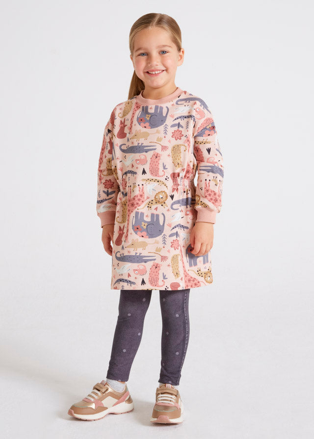 Mayoral Girl Pink Animal Print Dress 4974