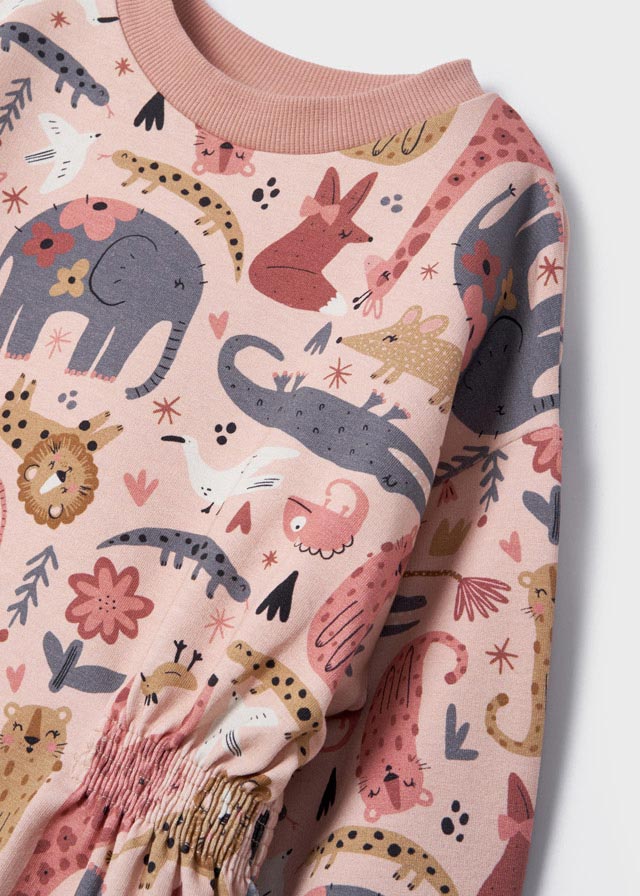 Mayoral Girl Pink Animal Print Dress 4974