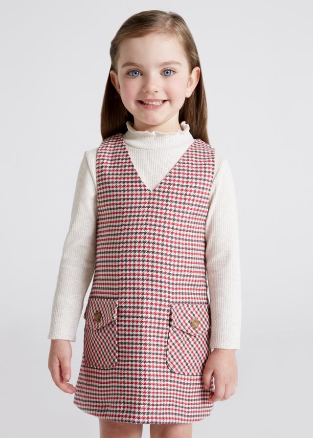 Mayoral Girl AW22 Raspberry Check Dress & Top 4982