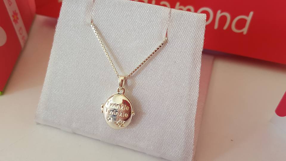 D for Diamond Sterling Silver 'Twinkle little star' Locket & Chain