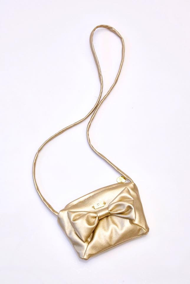 A Dee 'Amy' With Love from Paris Gold Faux Leather Handbag- 4930