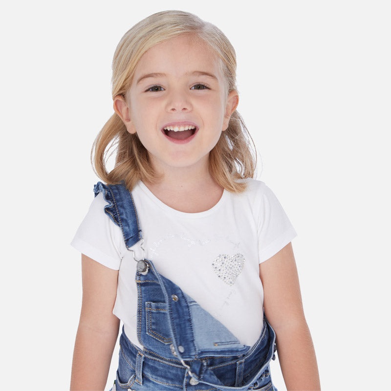 Mayoral Girl SS20 White Heart T-Shirt 174