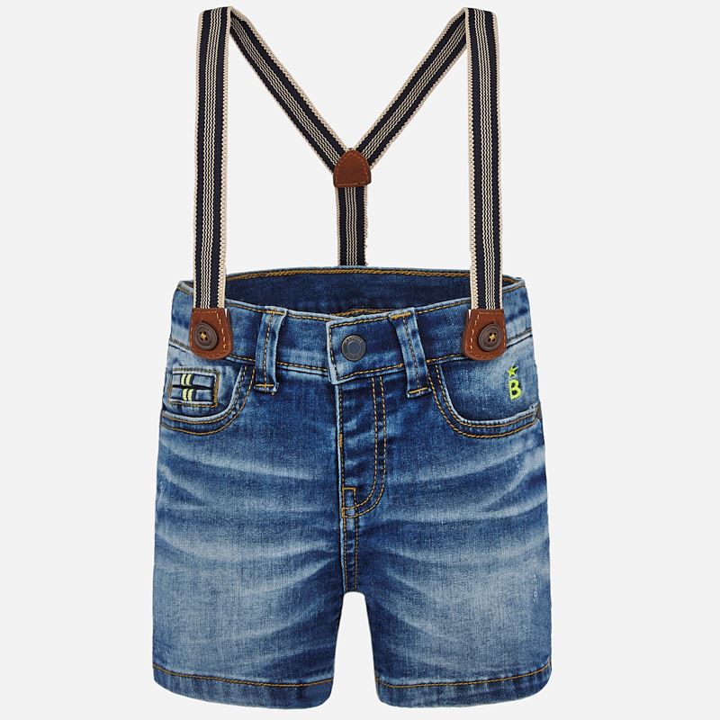Mayoral Baby Boy Denim Bermuda Shorts with Braces 1284
