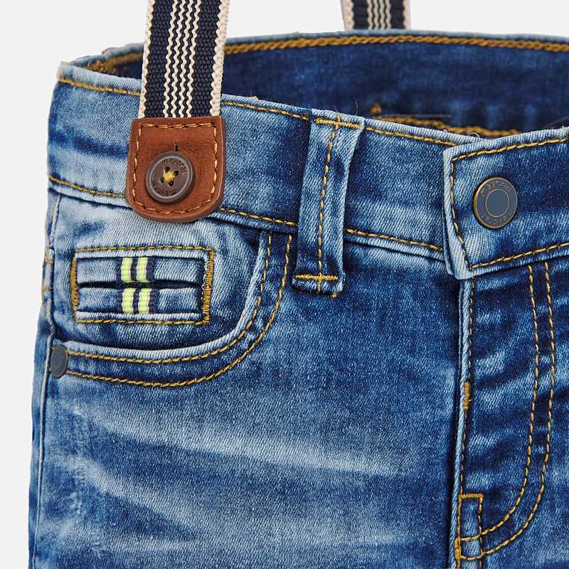 Mayoral Baby Boy Denim Bermuda Shorts with Braces 1284