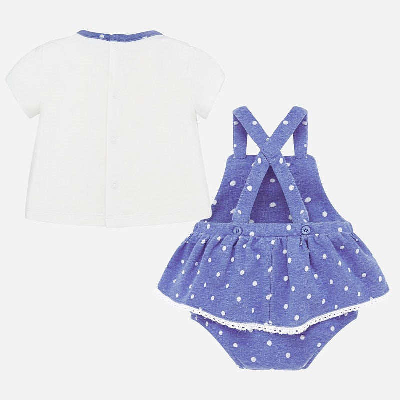 Mayoral Baby Girl T-shirt and skirt dungaree set with headband 1683